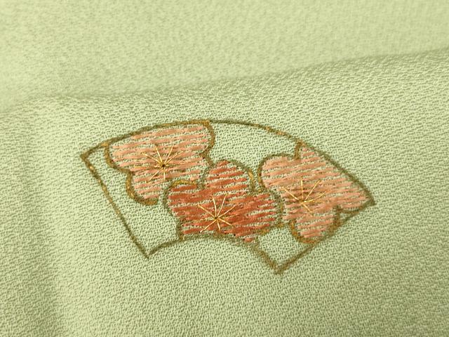 平和屋着物■訪問着　刺繍　地紙松竹梅　金糸　金彩　正絹　逸品　AABI5907fw