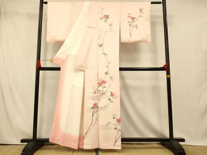 平和屋着物■訪問着　刺繍　枝花文　暈し染め　正絹　逸品　AABI5913fw