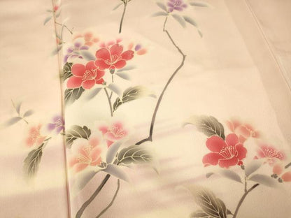 平和屋着物■訪問着　刺繍　枝花文　暈し染め　正絹　逸品　AABI5913fw