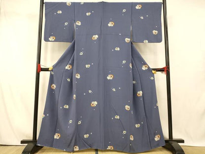 平和屋着物■上質な小紋　番傘花文　金彩　正絹　逸品　AABI5915fw