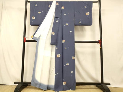 平和屋着物■上質な小紋　番傘花文　金彩　正絹　逸品　AABI5915fw