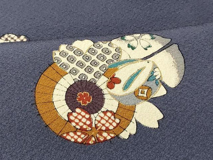平和屋着物■上質な小紋　番傘花文　金彩　正絹　逸品　AABI5915fw
