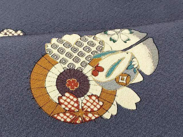 平和屋着物■上質な小紋　番傘花文　金彩　正絹　逸品　AABI5915fw