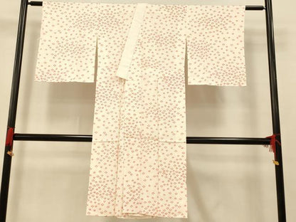 平和屋着物■長襦袢 無双仕立て 舞梅文 正絹 逸品 AABI5916fw