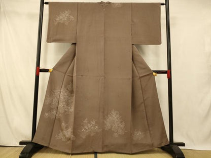 平和屋着物■訪問着　手描き　刺繍　草花文　正絹　逸品　AABI5917fw