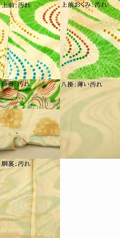 平和屋着物■上質な小紋 絞り 流水文 正絹 逸品 AABI5918fw