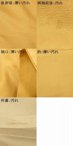 平和屋着物■上質な色無地 霞花地紋 飴色 正絹 逸品 AABI5921fw