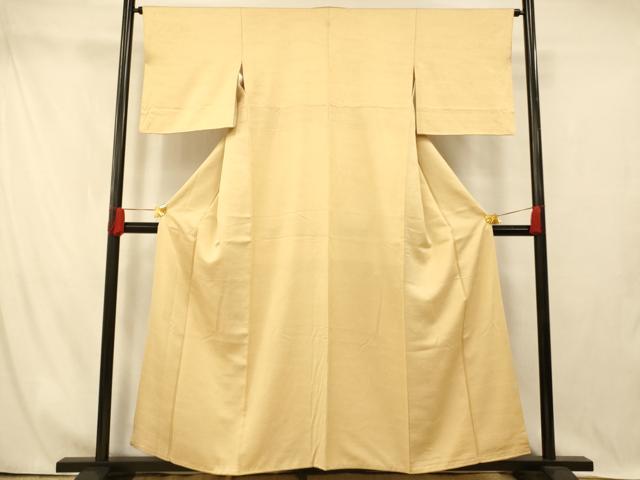 平和屋着物■上質な色無地 霞花地紋 飴色 正絹 逸品 AABI5921fw