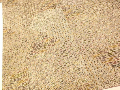 平和屋着物■上質な小紋 切嵌吉祥文様 たたき染め 正絹 逸品 未使用 AABI5923fw