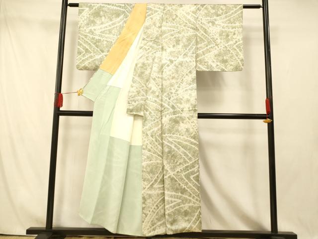 平和屋着物■上質な小紋 絞り 舞花霞文 暈し染め 正絹 逸品 AABI5925fw