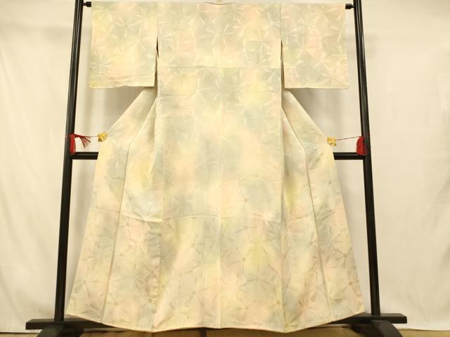 平和屋着物■上質な小紋　地紋起こし　霞舞花文　暈し染め　正絹　逸品　AABI5928fw