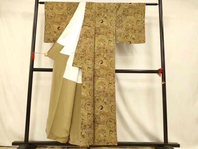 平和屋着物■上質な小紋　正倉院人物鳥獣文　正絹　逸品　AABI5930fw