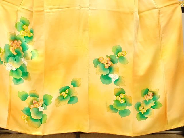 平和屋着物■訪問着　手描き　草花霞文　暈し染め　金彩　正絹　逸品　AABI5932fw