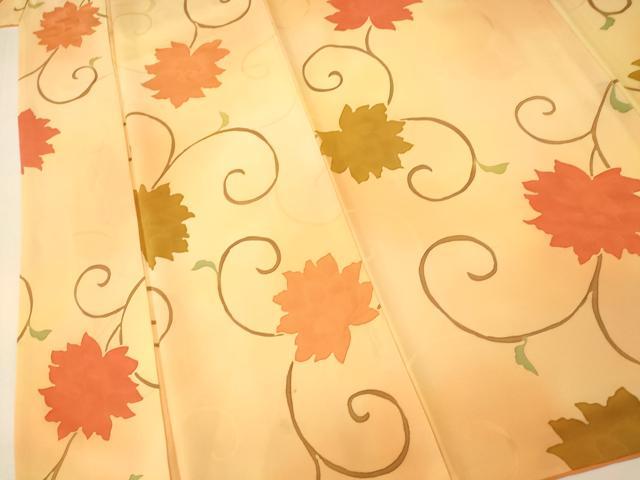 平和屋着物■上質な小紋　地紋起こし　更紗花文　暈し染め　正絹　逸品　AABI5934fw