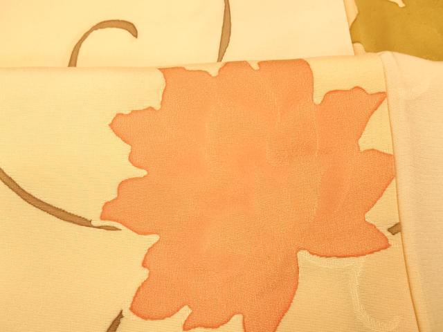平和屋着物■上質な小紋　地紋起こし　更紗花文　暈し染め　正絹　逸品　AABI5934fw
