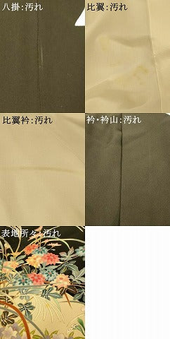 平和屋着物■豪華黒留袖　友禅作家物　花鳥文　うずら　暈し染め　正絹　逸品　AABI5944fw