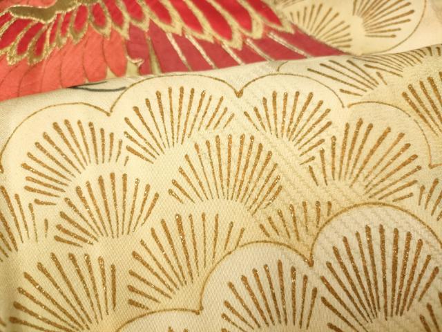 平和屋着物■豪華振袖　駒刺繍　鳳凰松文　暈し染め　金銀糸　金彩　正絹　逸品　AABI5948fw