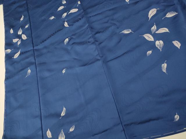 平和屋着物■上質な小紋　流水舞葉文　正絹　逸品　未使用　AABI5949fw