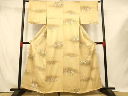 平和屋着物■江戸小紋　草花文　暈し染め　正絹　逸品　AABI5958fw