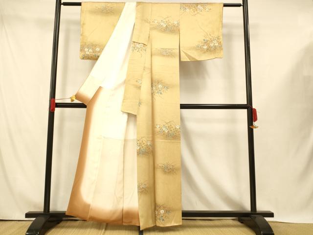 平和屋着物■江戸小紋　草花文　暈し染め　正絹　逸品　AABI5958fw
