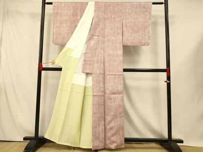 平和屋着物■上質な小紋　お召地　流水霞文　暈し染め　正絹　逸品　AABI5960fw
