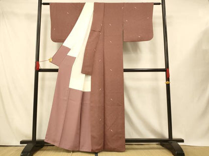 平和屋着物■上質な小紋　地紋起こし　唐草文　正絹　逸品　AABI5961fw