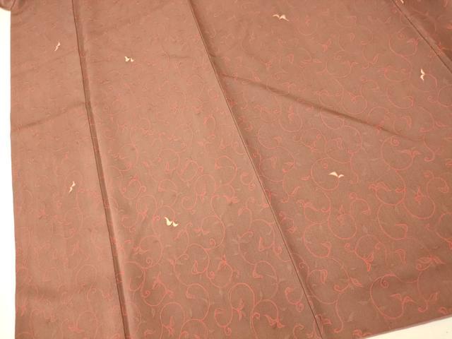 平和屋着物■上質な小紋　地紋起こし　唐草文　正絹　逸品　AABI5961fw