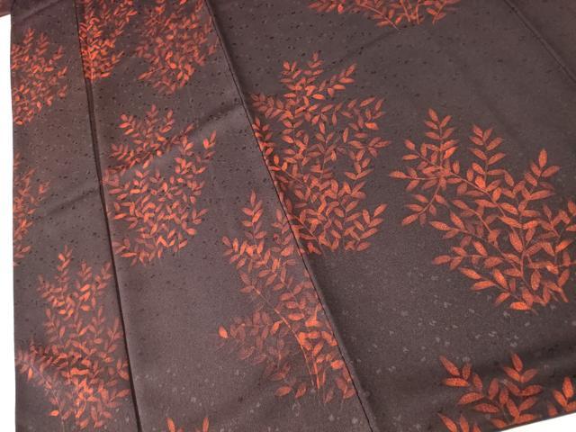 平和屋着物■上質な小紋　手描き　草葉文　正絹　逸品　AABI5969fw