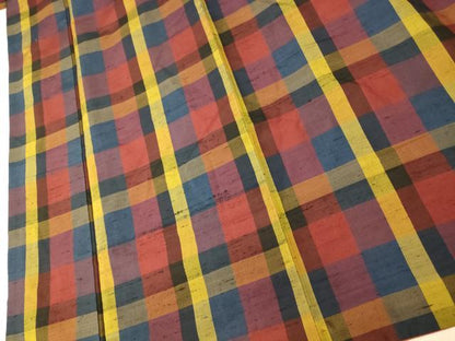 平和屋着物■上質な紬　格子　正絹　逸品　AABI5970fw