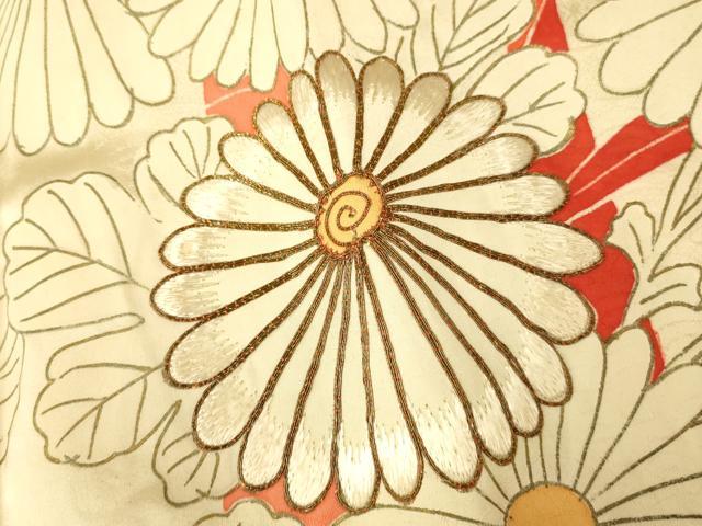 平和屋着物■豪華振袖　駒刺繍　笹竹草花文　金彩　正絹　逸品　AABI5973fw