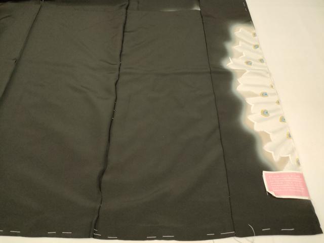平和屋着物■中国三大刺繍　相良刺繍　黒留袖　作家物　孔雀文　暈し染め　金銀彩　仮絵羽　正絹　逸品　未使用　AABI5978fw