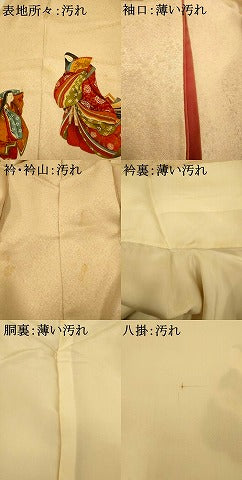 平和屋着物■訪問着　手描き　女人文　金彩　正絹　逸品　AABI5987fｗ