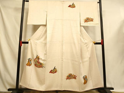 平和屋着物■訪問着　手描き　女人文　金彩　正絹　逸品　AABI5987fｗ