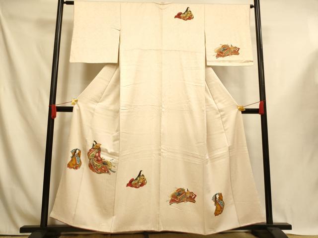 平和屋着物■訪問着　手描き　女人文　金彩　正絹　逸品　AABI5987fｗ