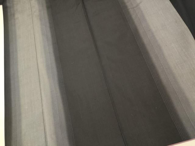 平和屋着物■上質な紬　霞間道　黒地　正絹　逸品　AABI5990fw