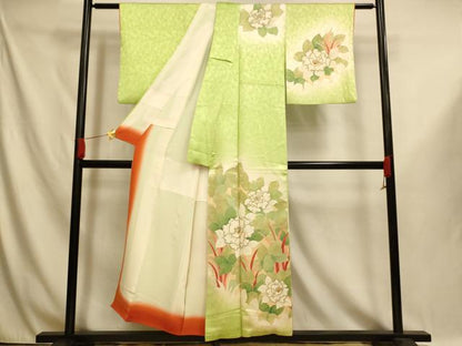 平和屋着物■訪問着　草花文　暈し染め　金彩　正絹　逸品　AABI5993fw