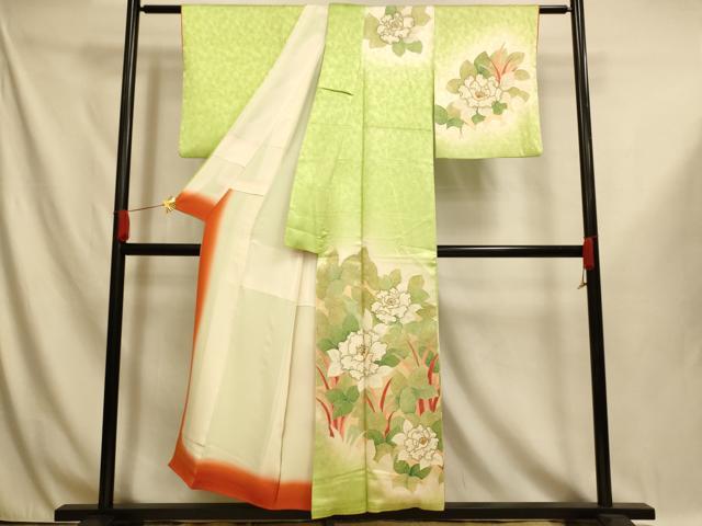平和屋着物■訪問着　草花文　暈し染め　金彩　正絹　逸品　AABI5993fw