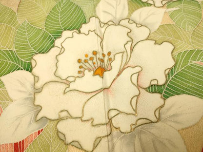 平和屋着物■訪問着　草花文　暈し染め　金彩　正絹　逸品　AABI5993fw