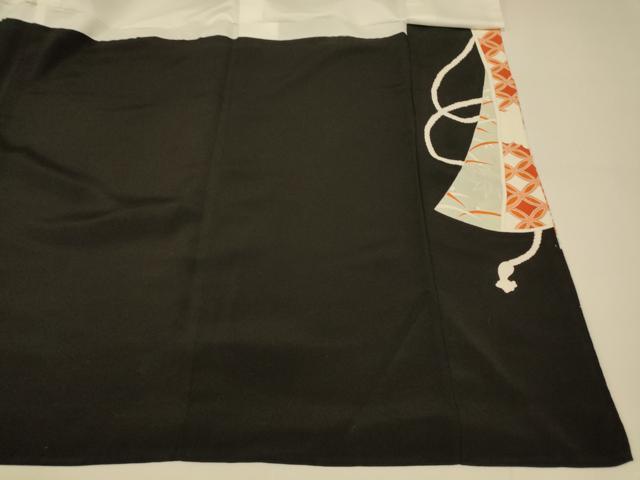 平和屋着物■豪華黒留袖　駒刺繍　飛鶴宝尽くし文様　銀糸　金彩　正絹　逸品　AABI5995fw