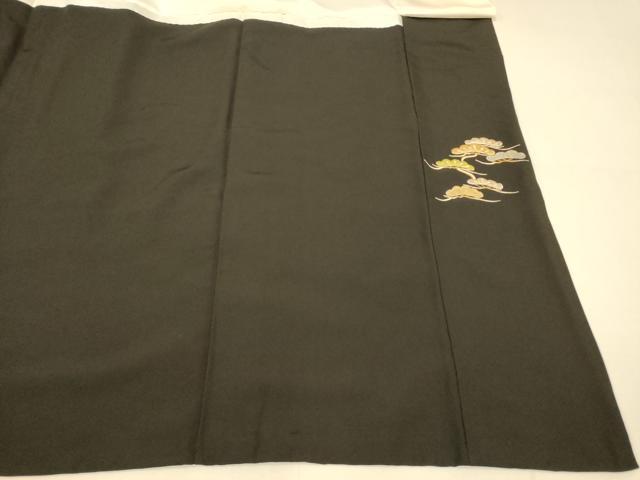 平和屋着物■豪華黒留袖　刺繍　風景文　金銀糸　正絹　逸品　AABI5997fw