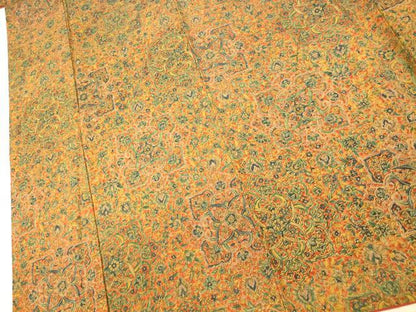 平和屋着物■上質な小紋　更紗花文　正絹　逸品　AABI5998fw