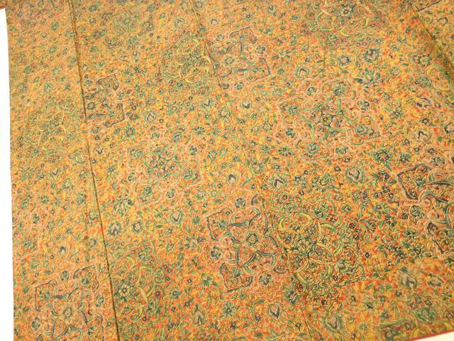 平和屋着物■上質な小紋　更紗花文　正絹　逸品　AABI5998fw