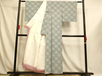 平和屋着物■上質な小紋　草花菱文　正絹　逸品　AABI5999fw