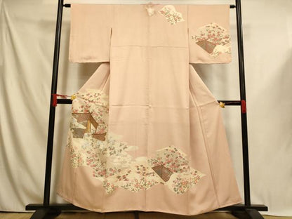 平和屋着物■訪問着　友禅　草花文　梅　金彩　正絹　逸品　AABI6007fw
