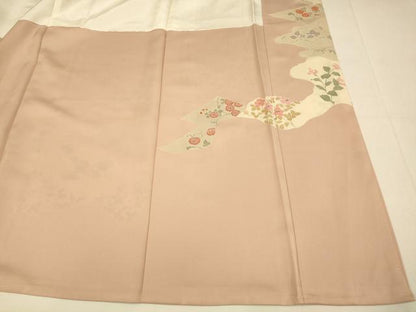 平和屋着物■訪問着　友禅　草花文　梅　金彩　正絹　逸品　AABI6007fw