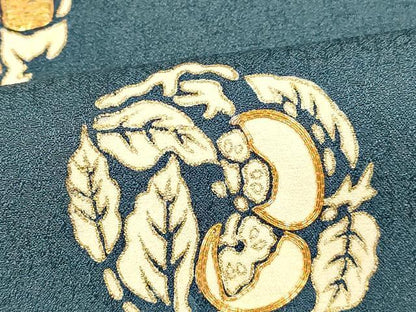 平和屋着物■訪問着　駒刺繍　葡萄の蔓丸文　金彩　正絹　逸品　AABI6008fw