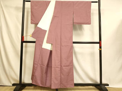 平和屋着物■上質な紬　色無地　鴇浅葱色　正絹　逸品　AABI6010fw