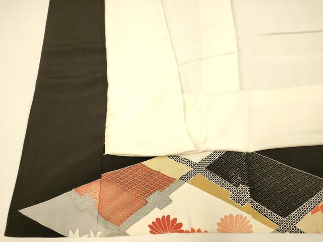平和屋着物■豪華黒留袖　駒刺繍　天井松竹梅文　金銀彩　銀糸　正絹　逸品　AABI6012fw
