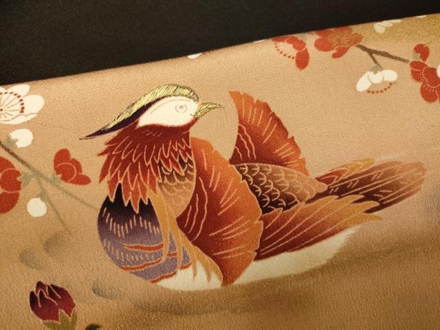 平和屋着物■豪華黒留袖 刺繍 枝花鴛鴦文 松 梅 金糸 金彩 正絹 逸品 AABI6022fw