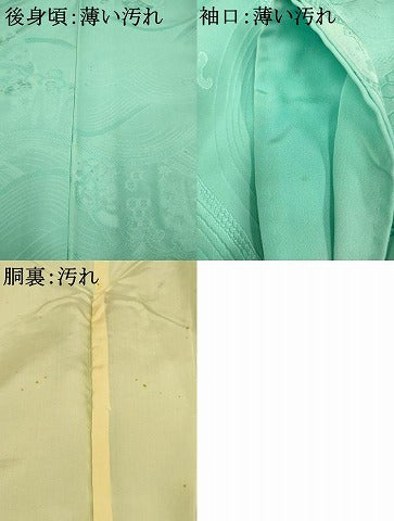 平和屋着物■上質な色無地　松竹梅立波地紋　瓶覗色　正絹　逸品　AABI6030fw